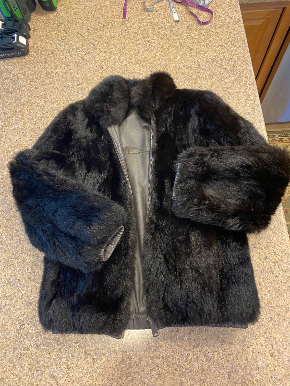 Vintage Reversible Fur & Leather Bomber Jacket Small - Picture 8 of 16